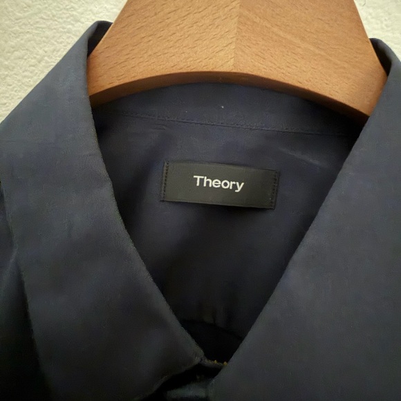 Theory Men's Dark Blue sylvain wealth Short Sleeve Shirt - Picture 5 of 9
